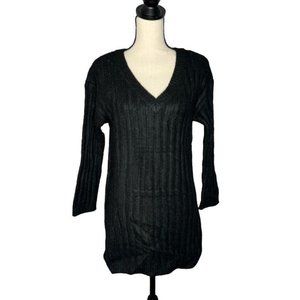 BB Dakota Steve Madden Black V-Neck Wool Blend Sweater Women's Size X-Small XS